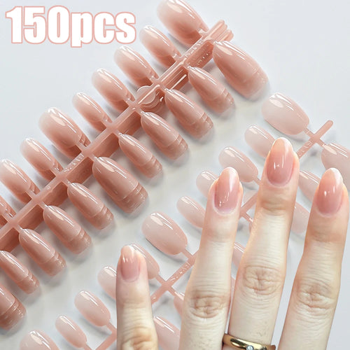 120Pcs Pink Short Square White French Fake Nails 24*5 Strips Full Cover Acrylic Press on Nails Simple French Wearable False Nail