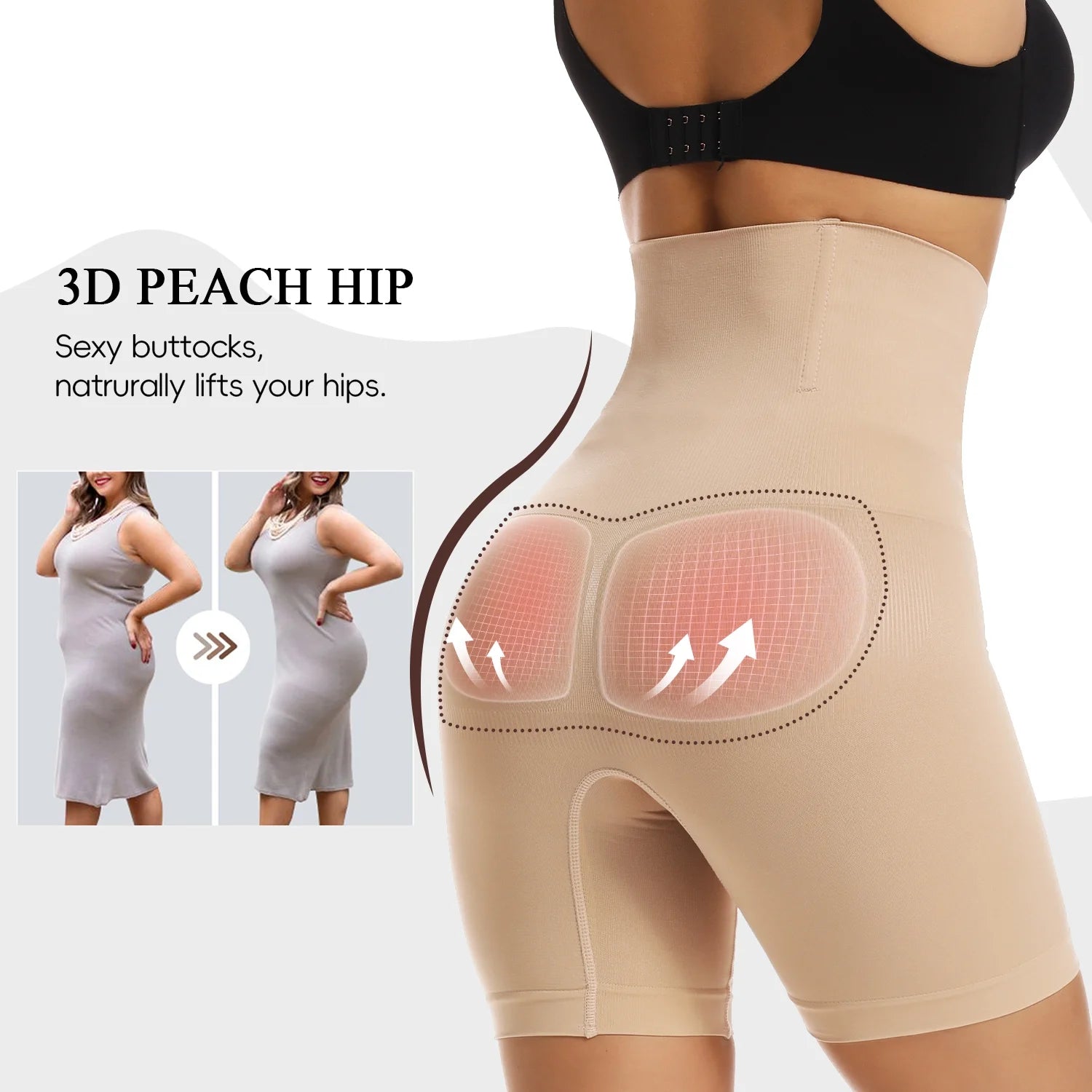 Women'S Shapewear Shorts High Waist Tummy Control Body Shaper Thigh Slimmer Slimming Panties
