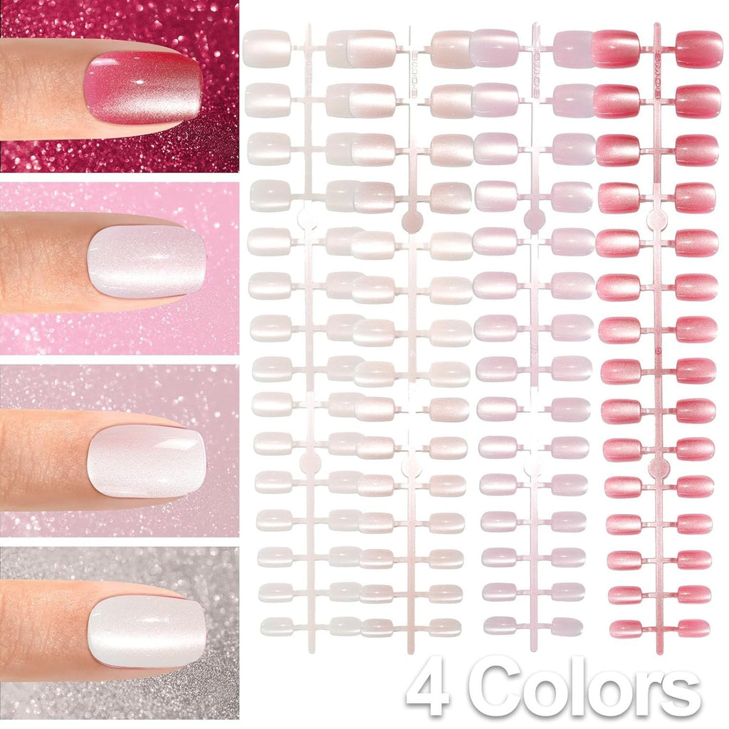 Cat Eye Press on Nails, 15 Full Sizes Range Pink Rude Cat Eye Nails Press Ons 4