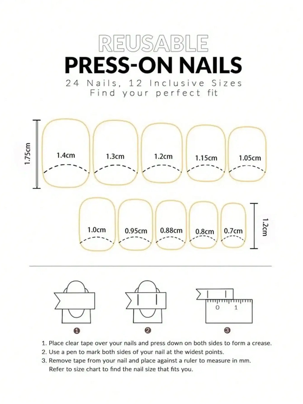 24Pcs/Set Short Square Fake Nails for Women Cute White French Tips Y2K Press on False Nail Supplies