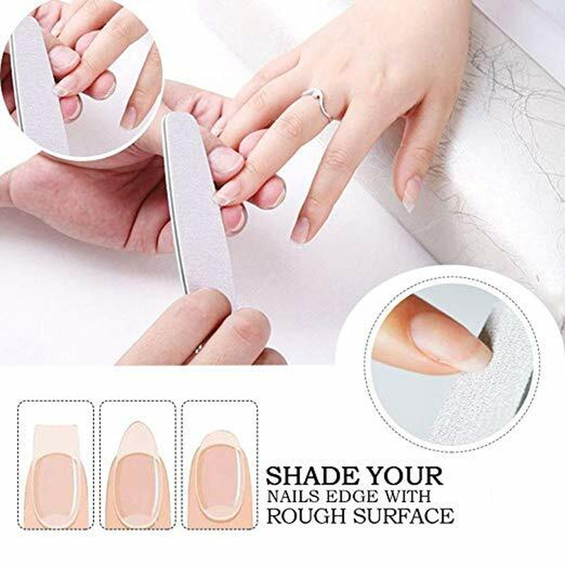 10-Pack 100/180 Grit Nail Files Dual Grit Emery Boards Professional Manicure Set