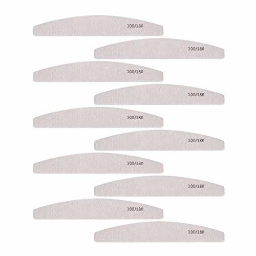 10-Pack 100/180 Grit Nail Files Dual Grit Emery Boards Professional Manicure Set