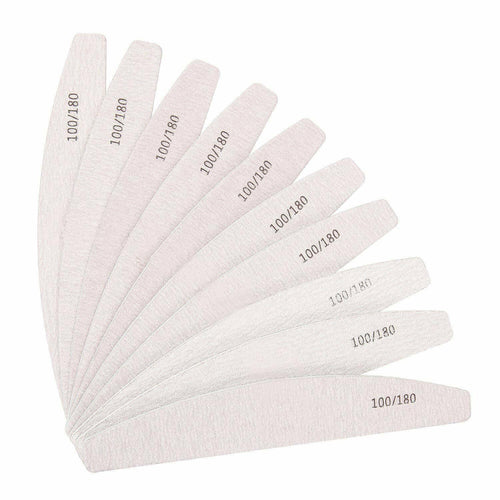 10-Pack 100/180 Grit Nail Files Dual Grit Emery Boards Professional Manicure Set