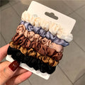 Elegant Silk Hair Scrunchies for Women - Minimalist Solid Color Elastic Ponytail Accessories (6/18 Pcs)